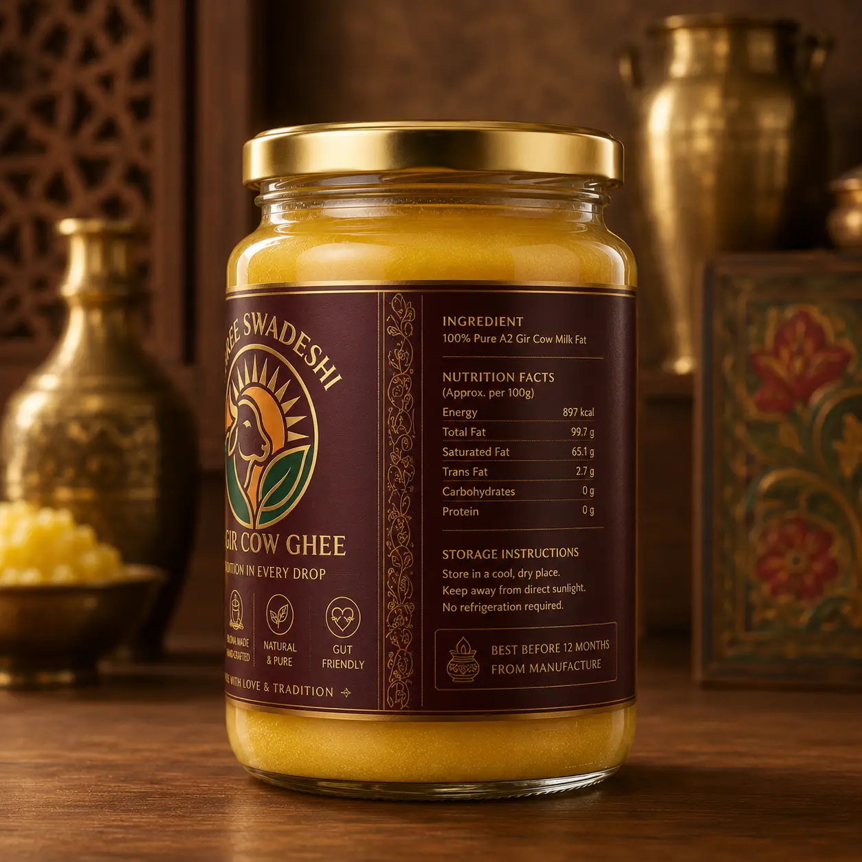 A2 Gir Cow Ghee - 500ml - Image 2
